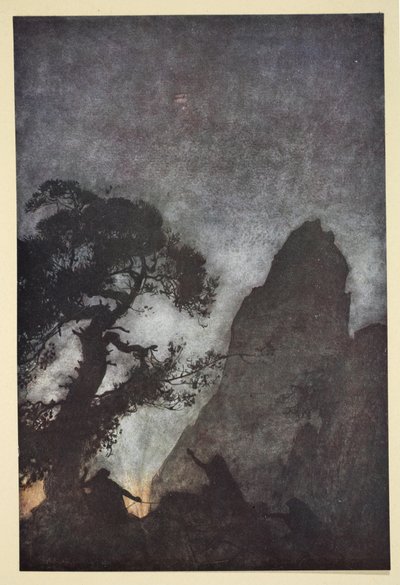 3つのノルン、「ジークフリートと神々の黄昏」からの挿絵、1924 作： Arthur Rackham
